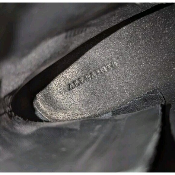 All Saints Donita Womens Boots Black Leather NWOT EU 36/US 6 Combat Patent - Picture 7 of 10